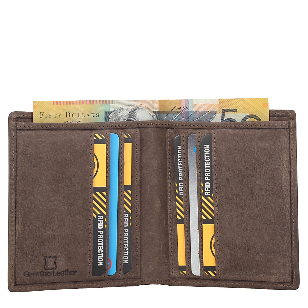 Toby Vintage Leather RFID Blocking Folding Card Holder